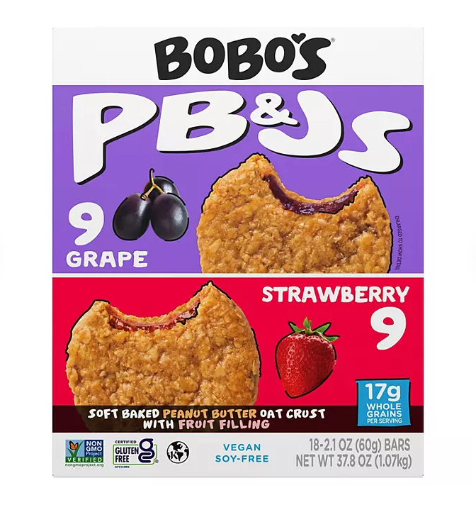Bobo's PB&J Oat Snacks Variety Pack ; 18pk.