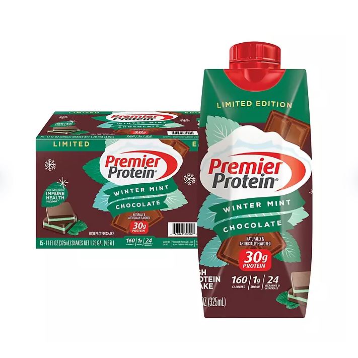 Premier Protein Shake - Winter Mint Chocolate - 15pk