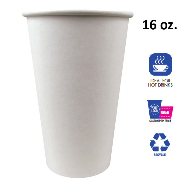Hot Paper Cups - 16oz ; 1000ct.