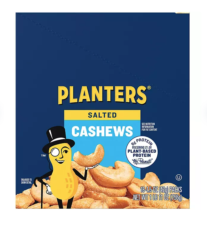 Planters Salted Cashews - 1.5oz. ; 18pk.
