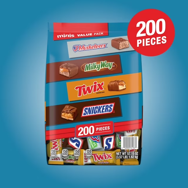 Mars Minis Chocolate Candy Bars Variety Pack - 200ct.