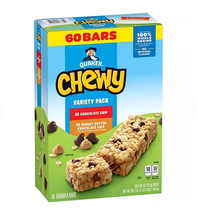 Quaker Chewy Granola Bars Variety Pack - 60pk