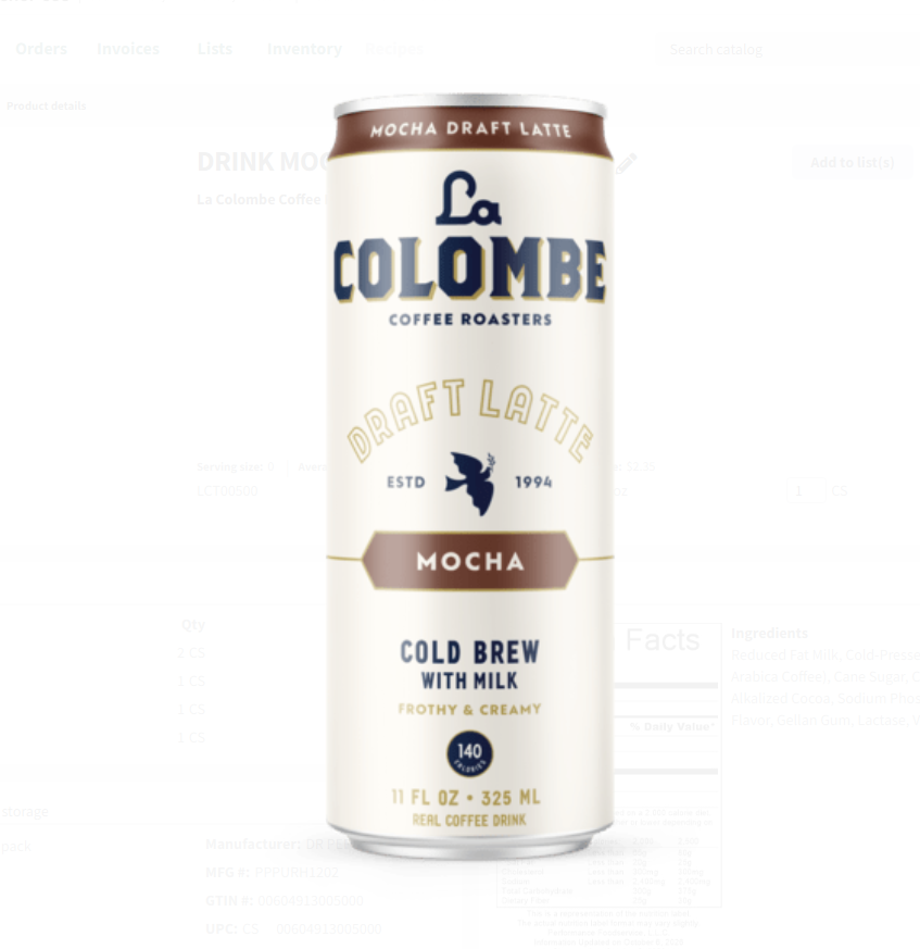 La Colombe Mocha Draft Latte - 11oz ; 12pk