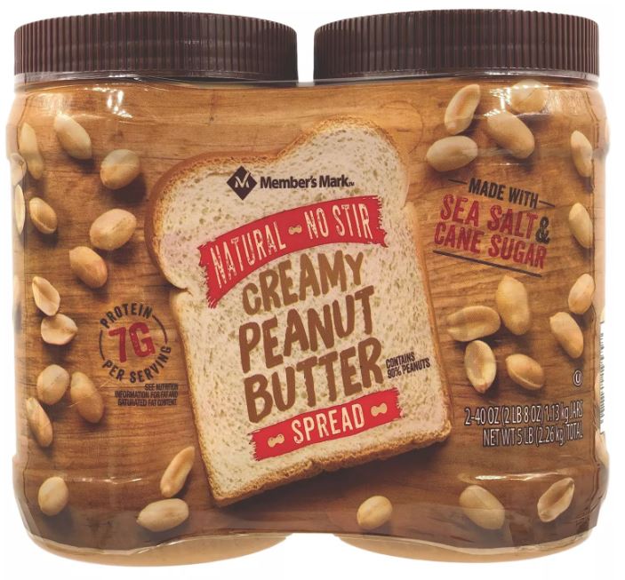 Member's Mark Natural Creamy Peanut Butter - 40oz; 2pk