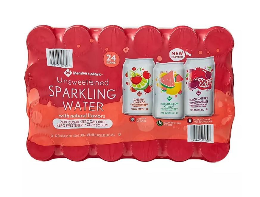 Member's Mark Unsweetened Sparkling Water Variety Pack - 12oz ; 24 pk