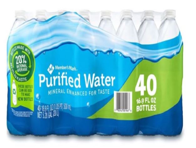 Member's Mark Purified Water - 16.9oz ; 40pk