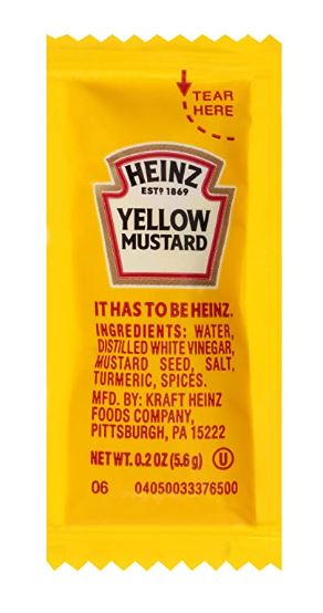 Heinz Yellow Mustard Single Serve Packets - 500ct