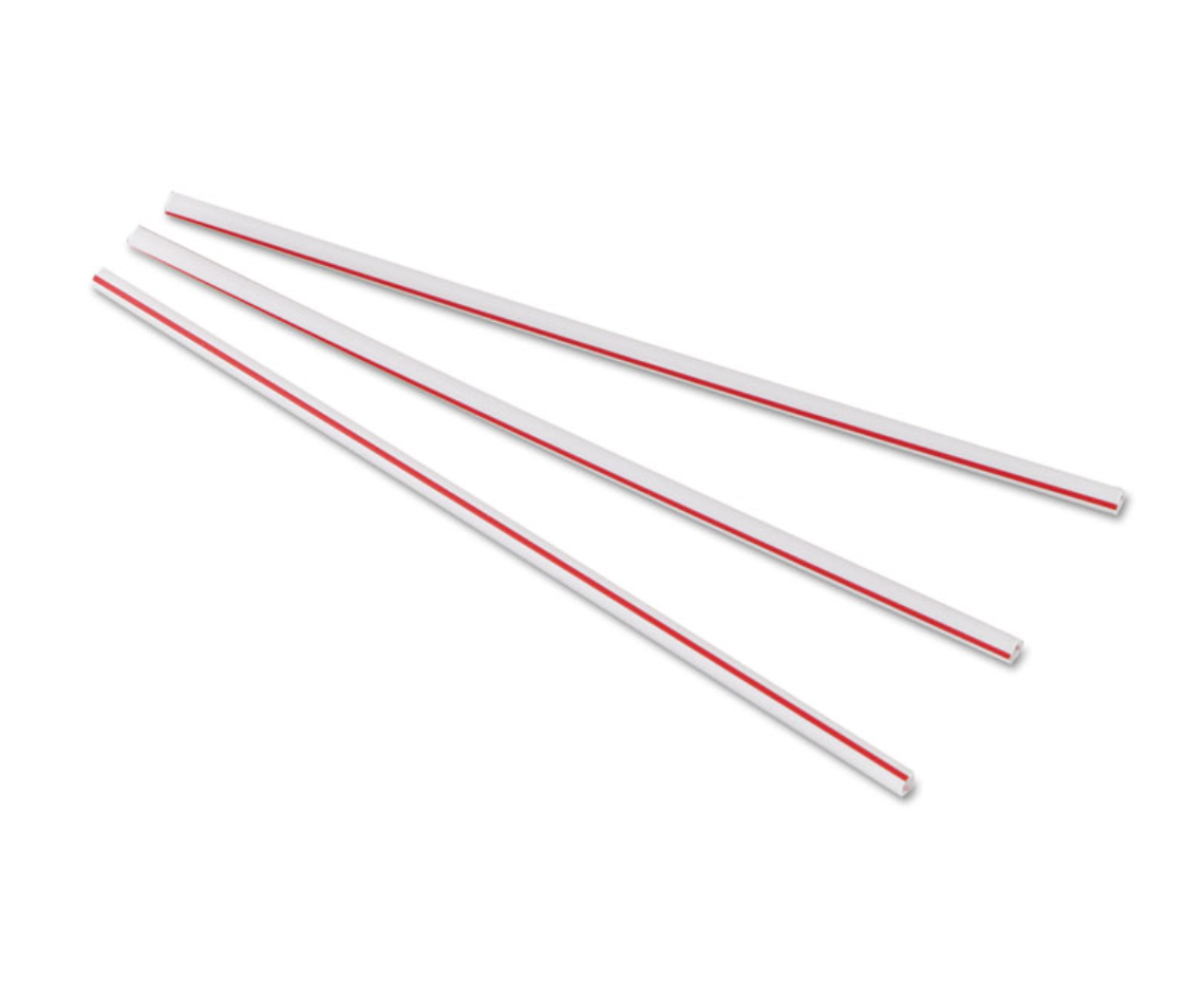 Berkley Square Stirrer Coffee - 7" Unwrapped Red & White