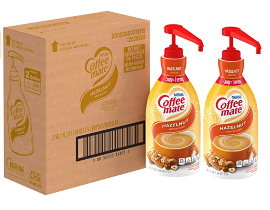 Nestle Coffee Mate - Non-Dairy Hazelnut Liquid Pump Creamer - 1.5L