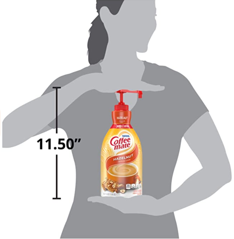 Nestle Coffee Mate - Non-Dairy Hazelnut Liquid Pump Creamer - 1.5L