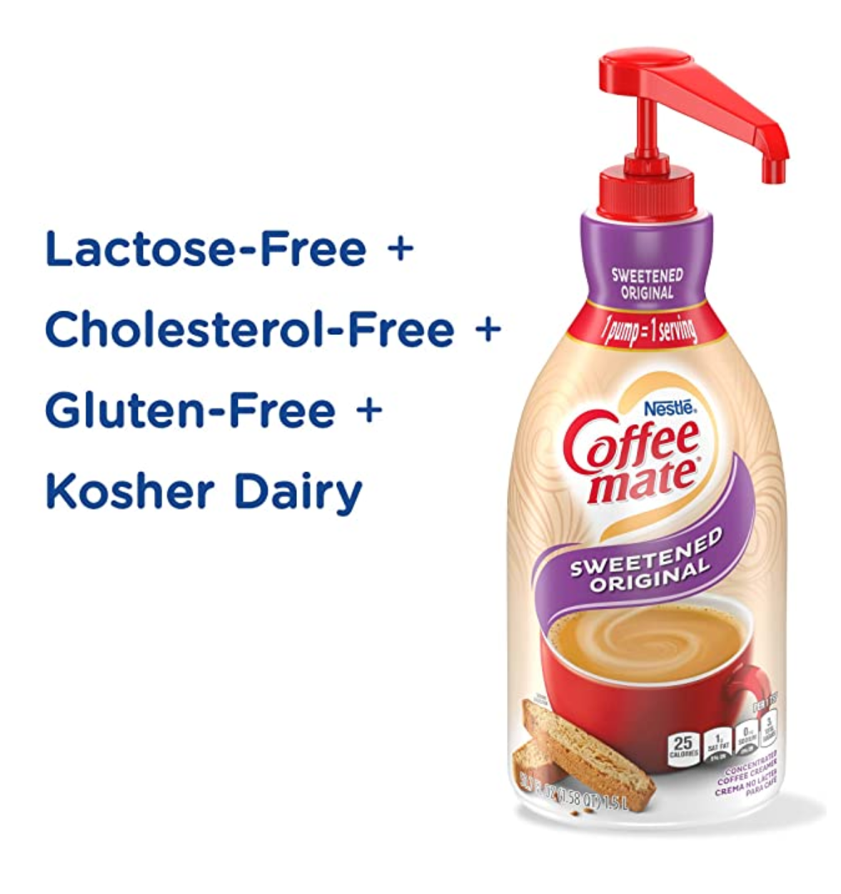 Nestle Coffee Mate - Non-Dairy Sweetened Original Pump Creamer - 1.5L