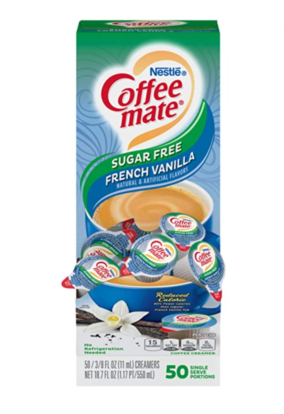 Nestle Coffee Mate - Sugar Free French Vanilla Liquid Creamer Cups- 50 Count
