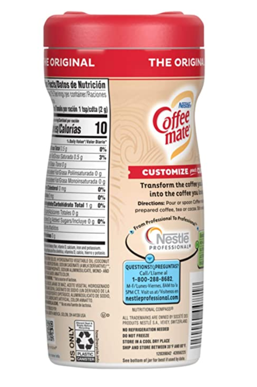 Nestle Coffee Mate - Original Non-Dairy Powder Creamer Canister - 11 Oz