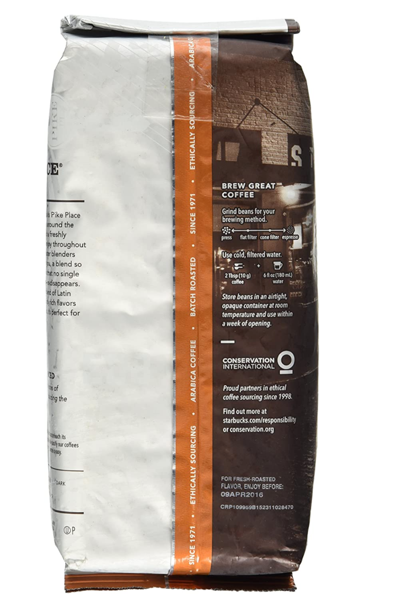 Starbucks - Whole Bean Coffee - Decaf Pike Place - 1lb