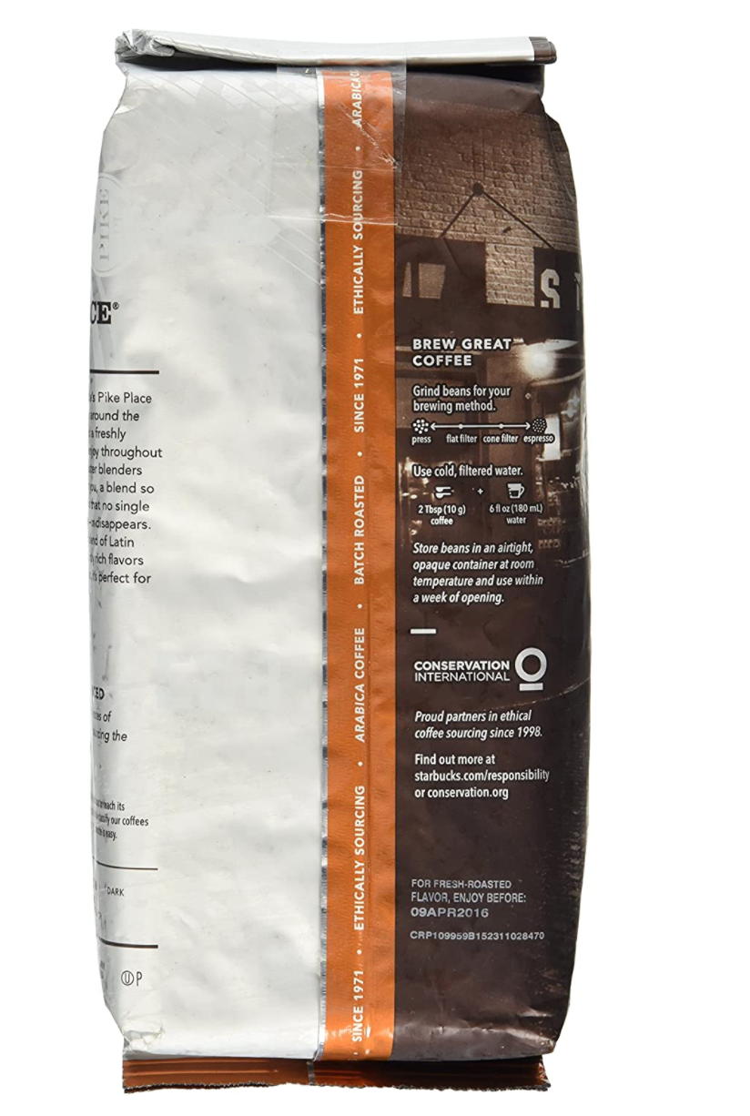 Starbucks - Whole Bean Coffee - Pike Place - 1lb