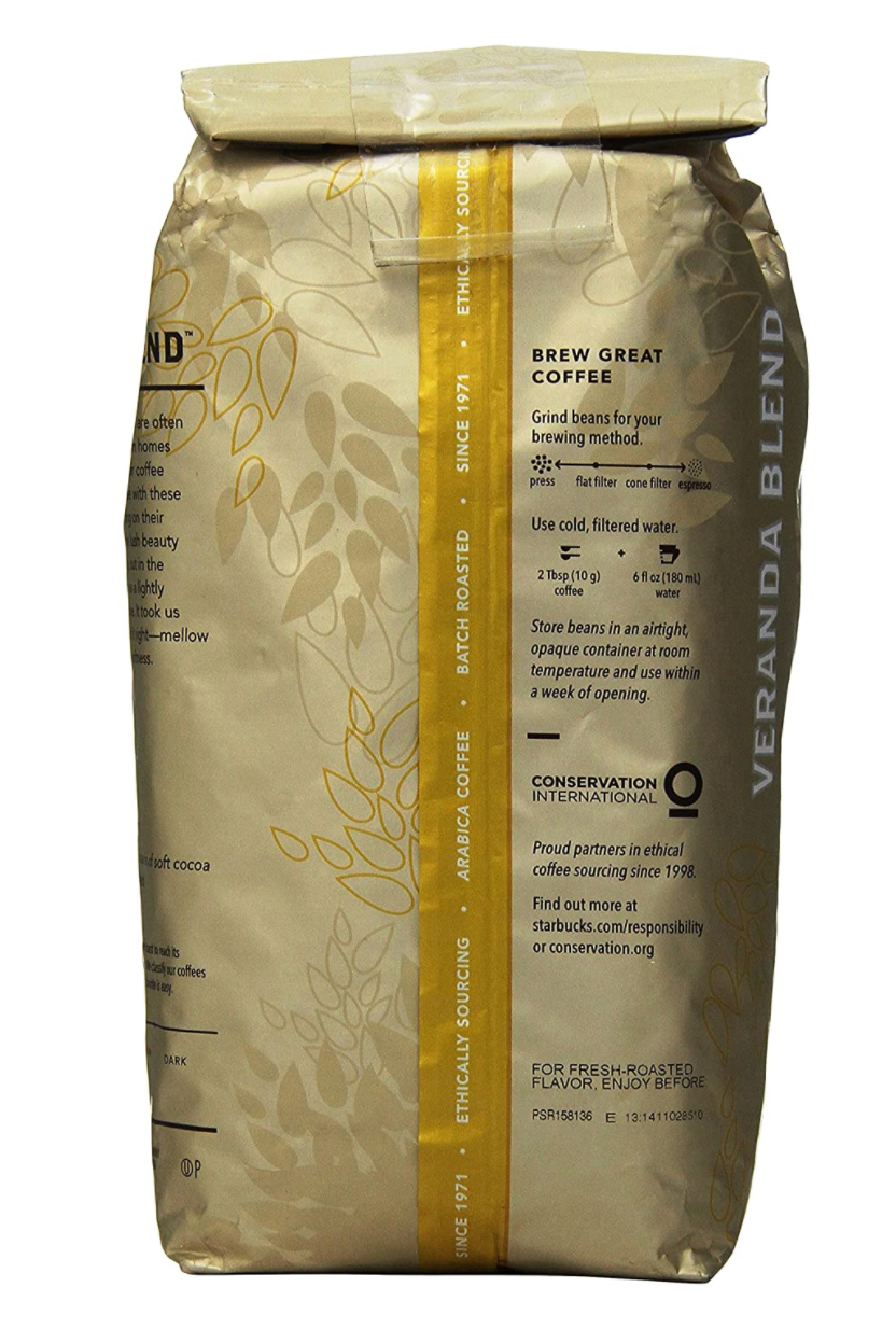 Starbucks - Whole Bean Coffee - Veranda - 1lb