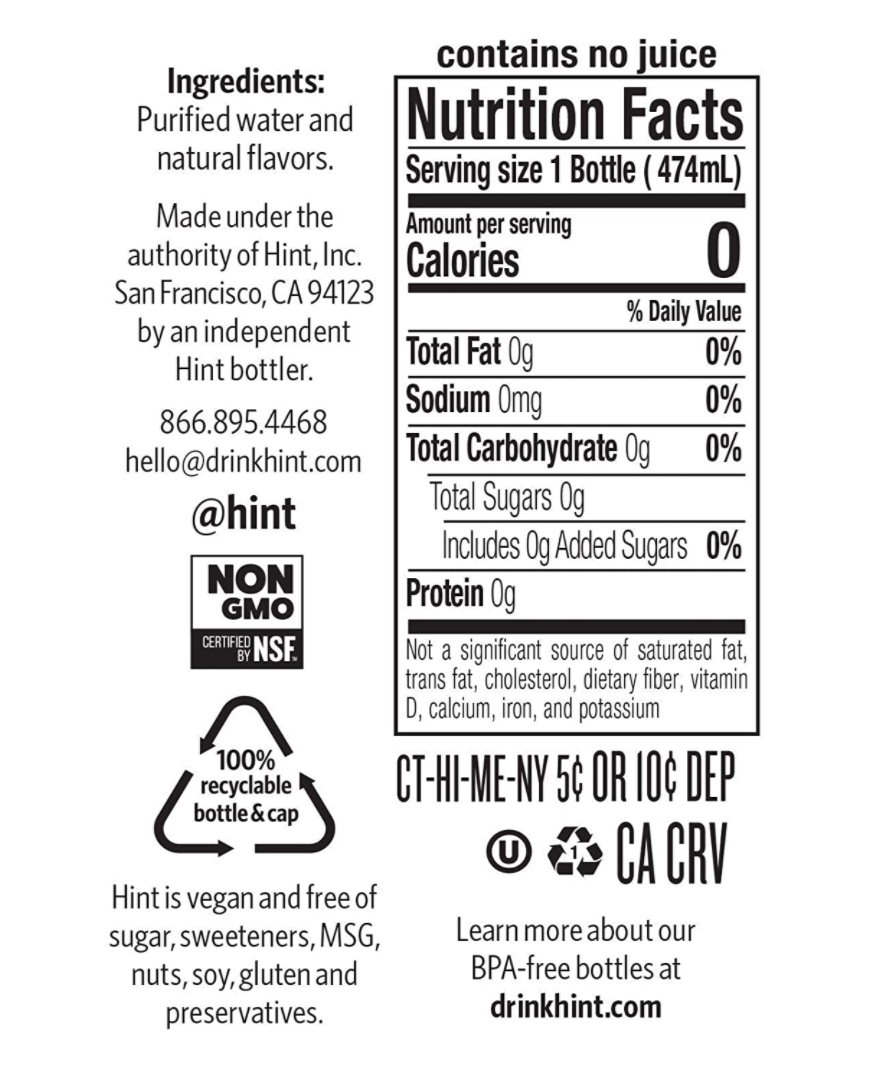 Hint Fruit Infused Water - Crisp Apple - 12pk