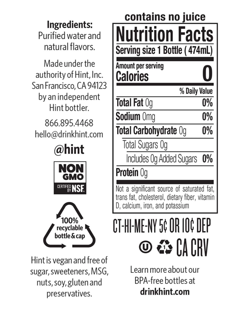 Hint Fruit Infused Water - Pineapple - 12pk