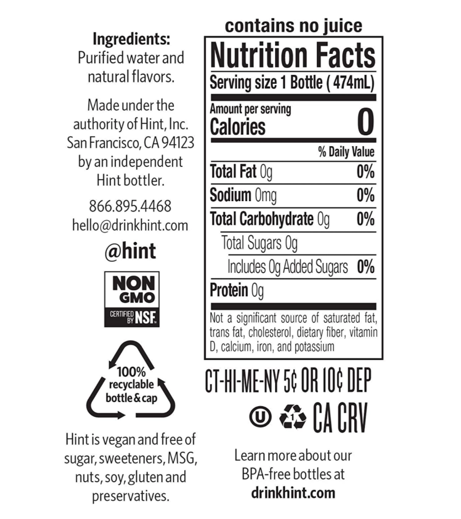 Hint Fruit Infused Water - Cherry - 12pk