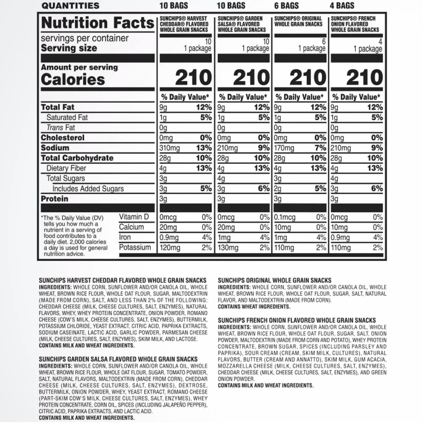 Sun Chips Variety Pack - 30pk