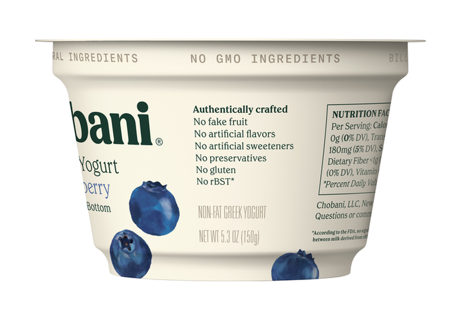 Chobani Blueberry Non-Fat Greek Yogurt - 12pk