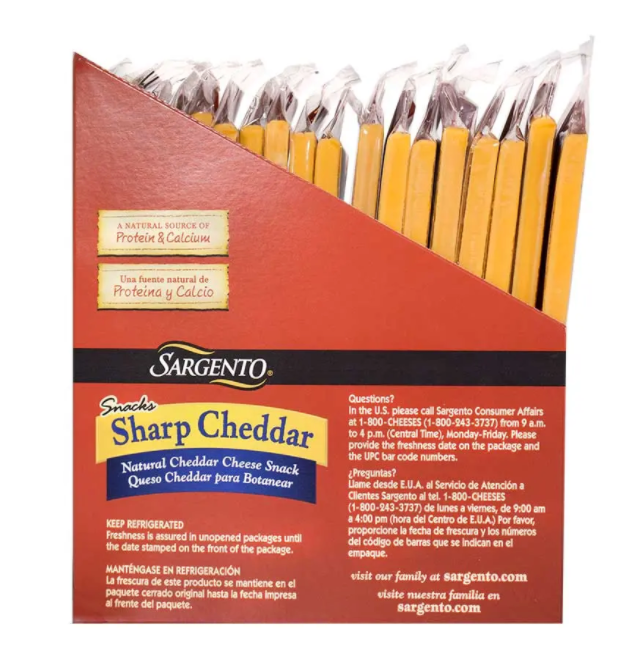 Sargento Mild Cheddar Sticks - 24pk