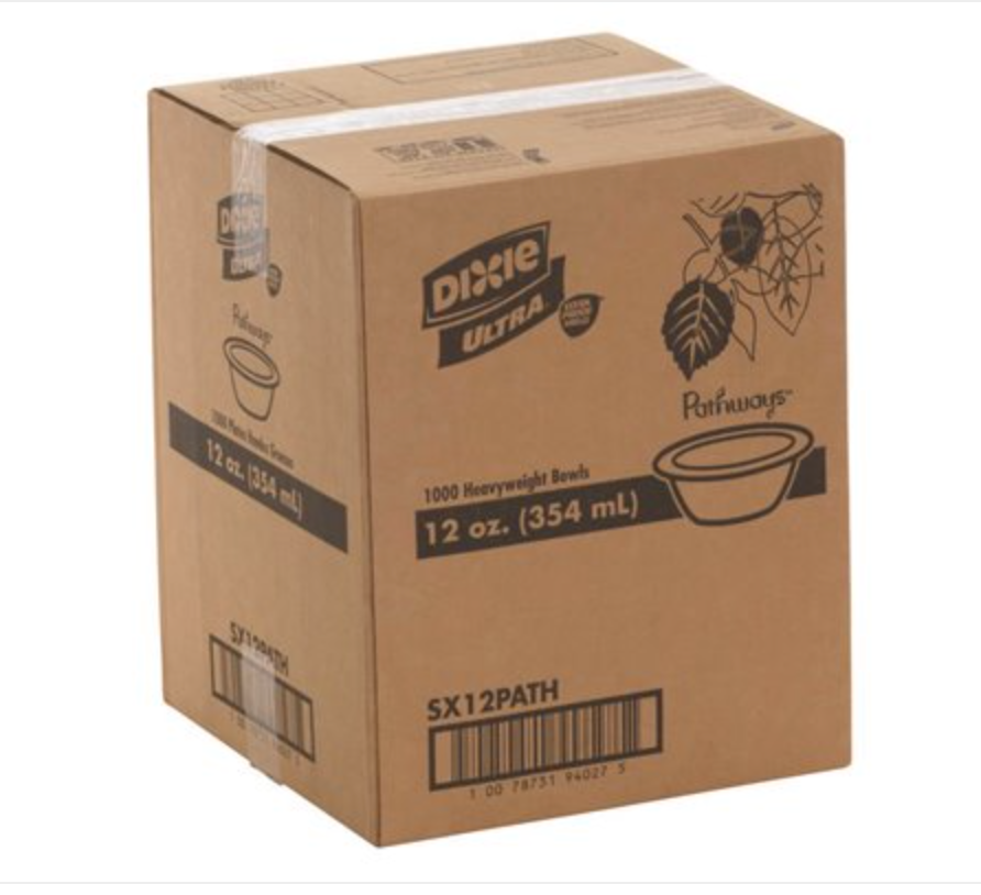 Dixie Ultra 12 oz. Pathways Heavy-Weight Paper Bowls - 125 Count