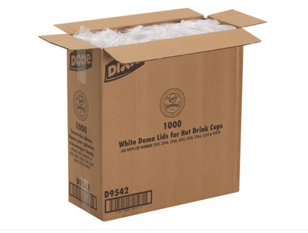 DIXIE Dome White Plastic Hot Cup Lid, Large - 1000ct