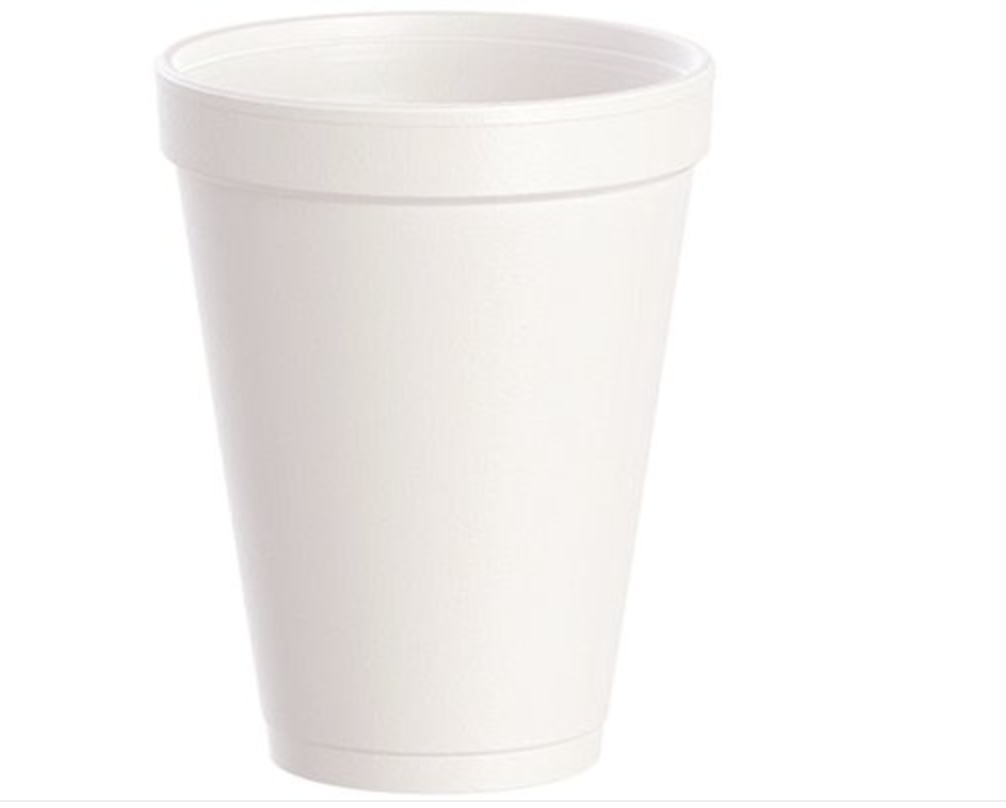 12 oz White Insulated Disposable StyroFoam Cup - 1000 Count