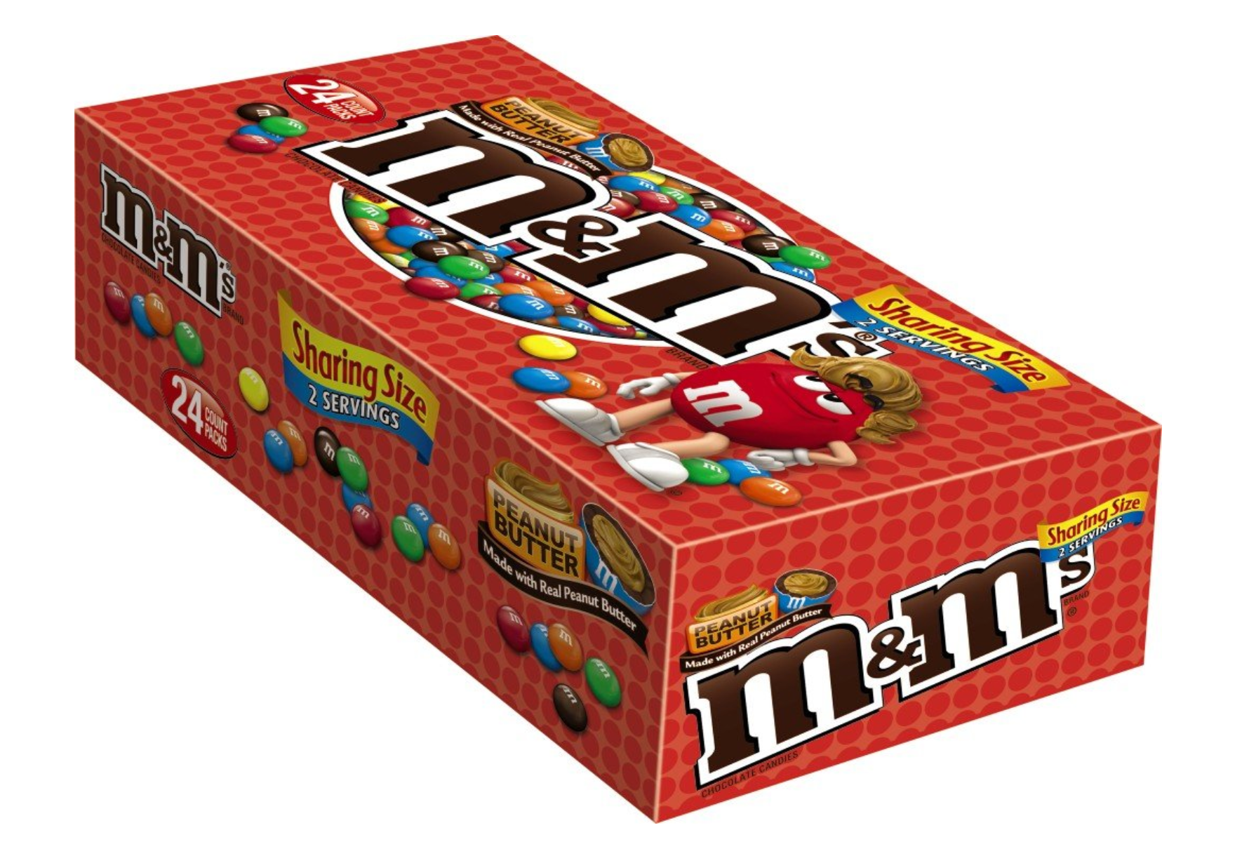 M&M's Peanut Chocolate Bulk Box, Chocolate Gifts 24 Packs of 45g