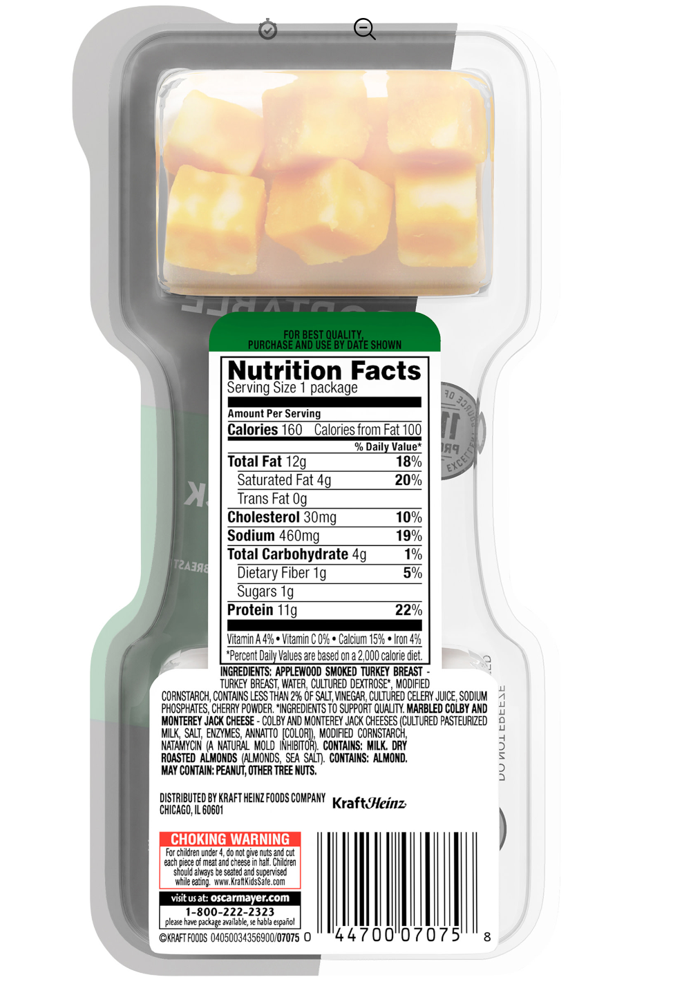 P3 Protein Pack - Turkey, Almonds & Colby Jack - 10pk