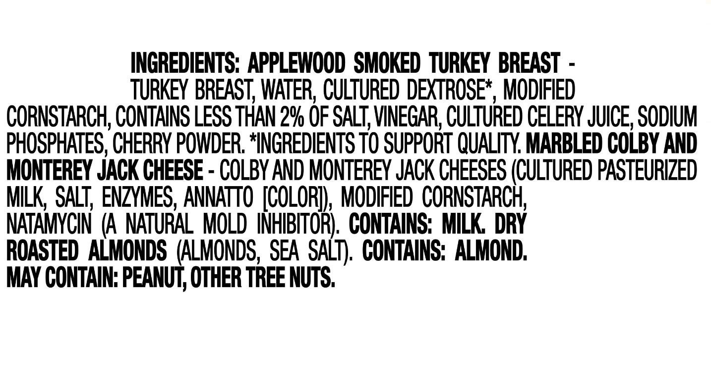 P3 Protein Pack - Turkey, Almonds & Colby Jack - 10pk