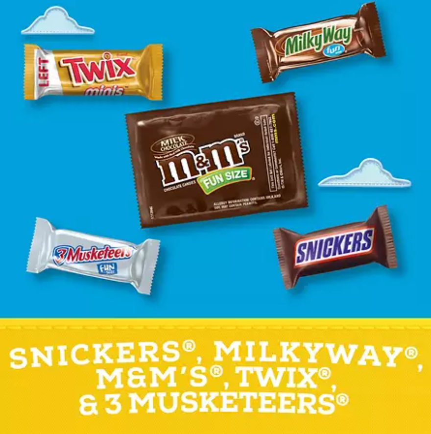 M&M'S and More Chocolate Fun Size Candy Bulk Assorted Mix - 155ct