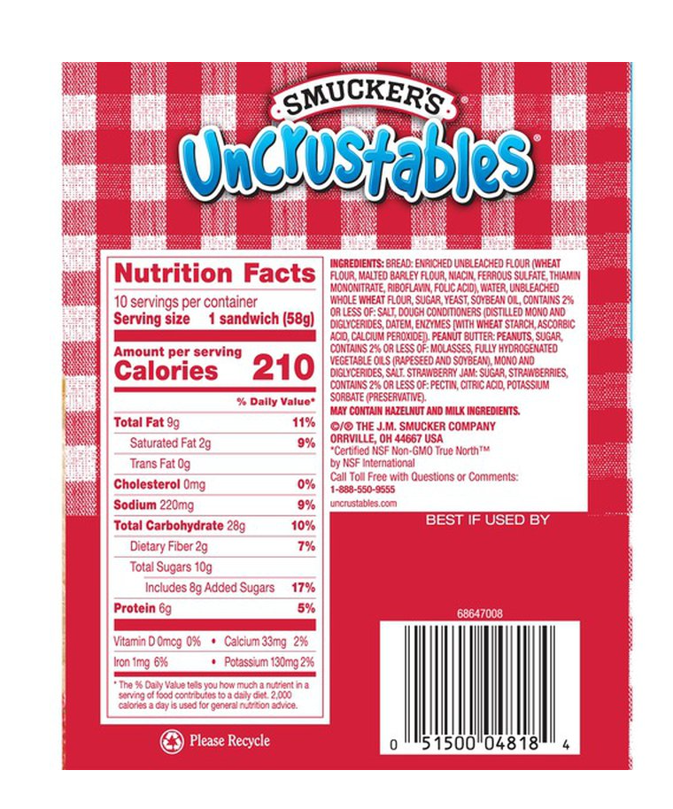 Smuckers Uncrustables - PB & Strawberry Jelly - 10ct