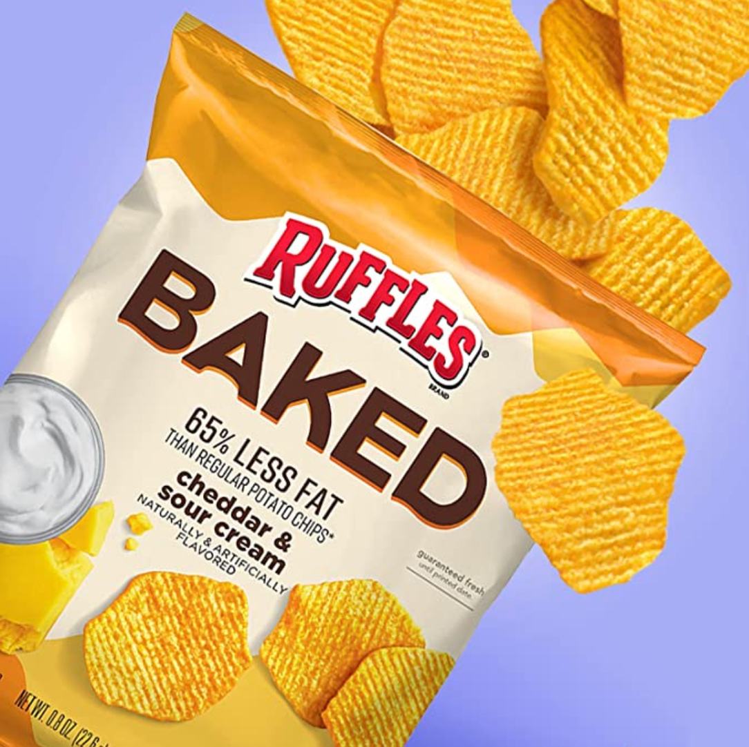 Ruffles Baked Cheddar & Sour Cream Chips LSS - 64pk