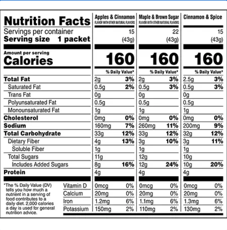 Quaker Oatmeal Packet Variety Box - 52ct