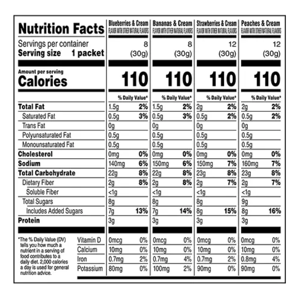 Quaker Oatmeal Packet Fruit & Cream Variety Box - 40ct