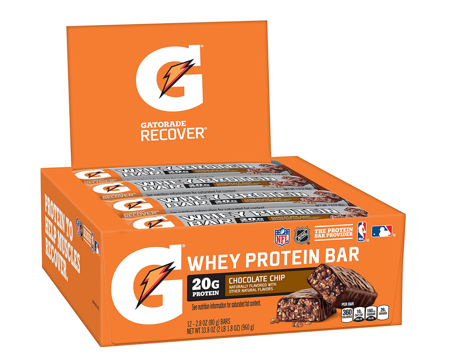 Gatorade Protein Bars - Chocolate Chip - 12ct