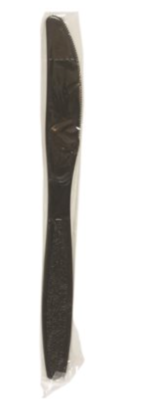 Black Heavy Weight Polystyrene Wrapped Knives - 1,000 Per Case