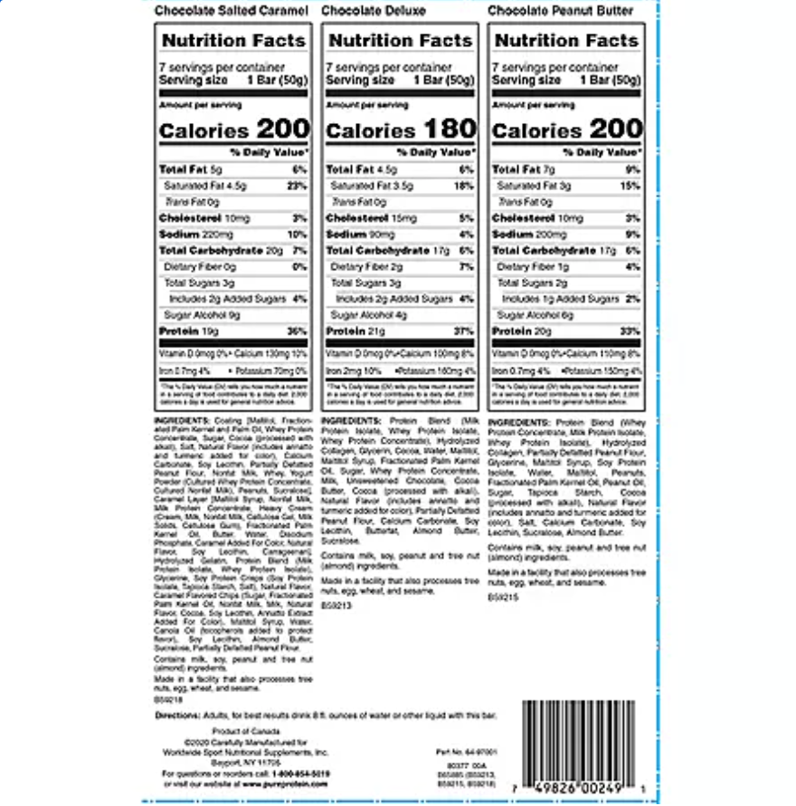 Pure Protein Bars Variety Pack - 21ct