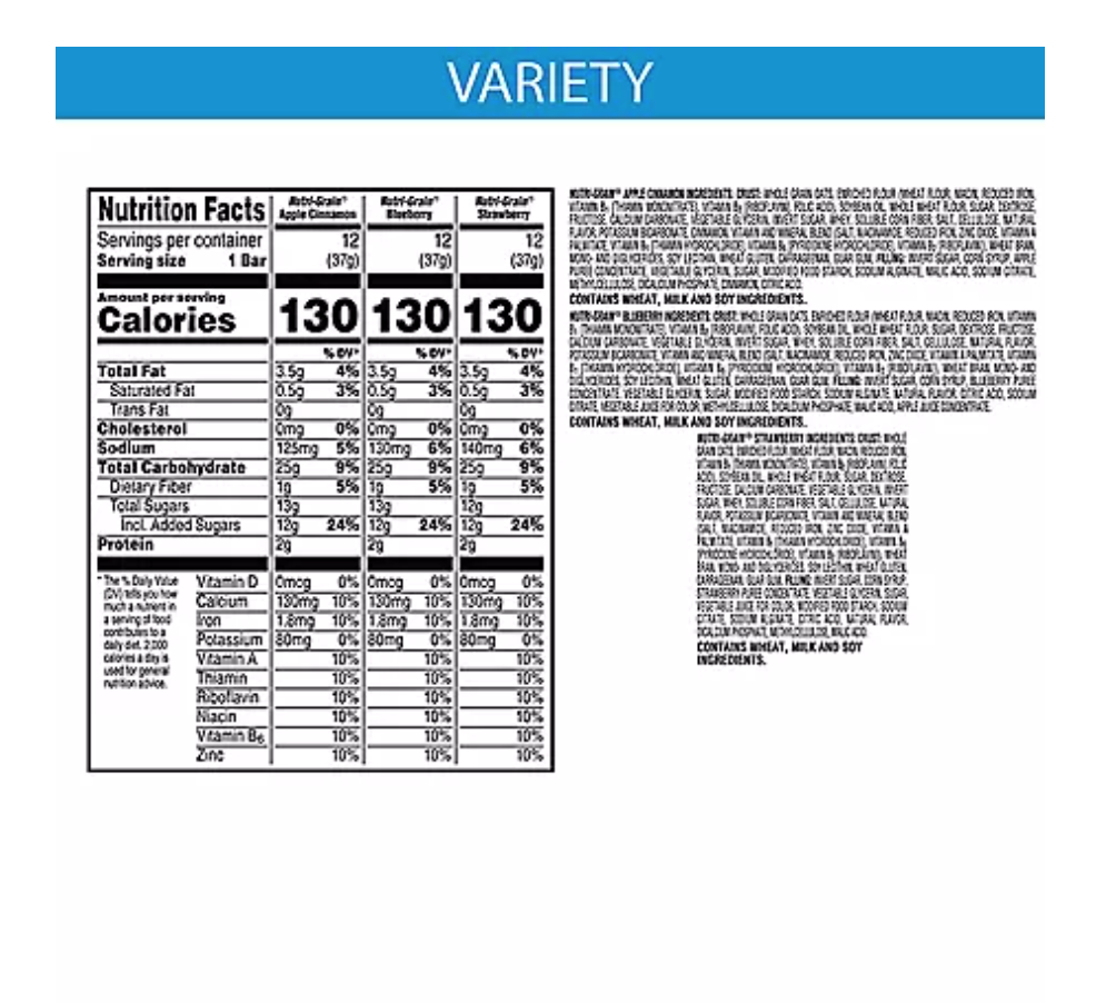 Nutrigrain Variety Pack - 36ct
