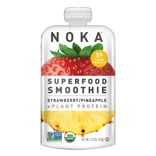 NOKA Superfood Smoothie Pouches - Strawberry & Pineapple - 12pk