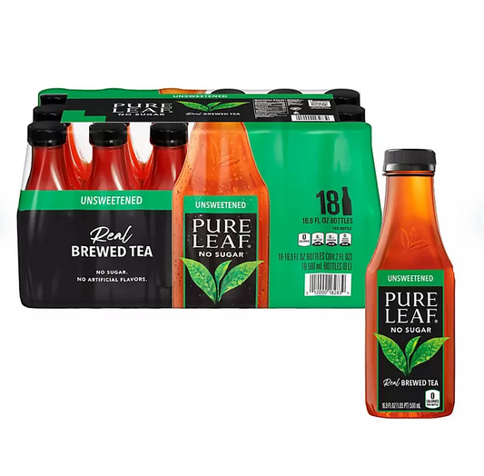 Pure Leaf Real Brewed Unsweetened Tea - 16.9oz. ; 18pk.