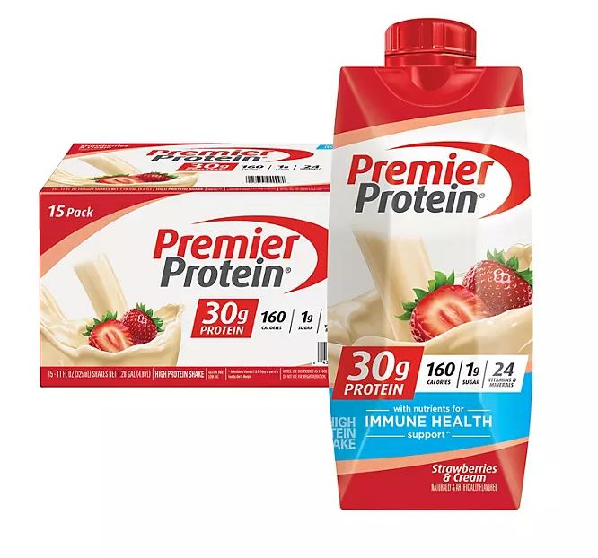 Premier Protein Shake - Strawberry & Cream - 15pk