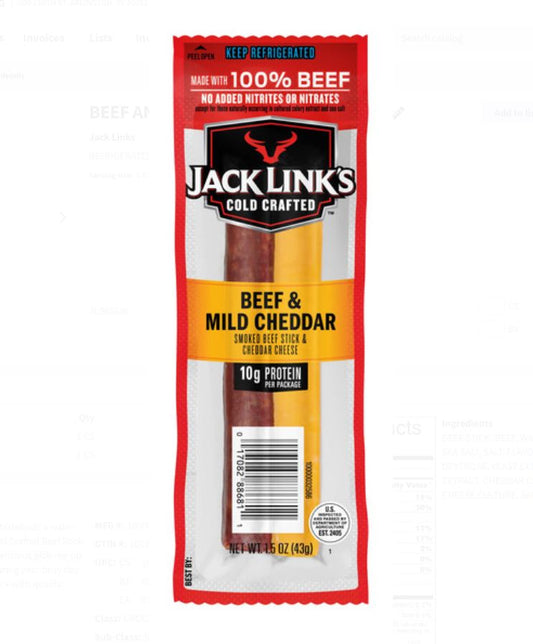 Jack Link Beef & Cheddar Sticks - 1.5oz. ; 16ct.