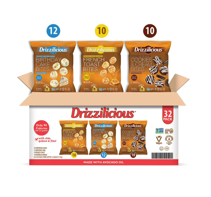 Drizzilicious Mini Rice Cakes Variety Pack - 0.74oz. ; 32pk.