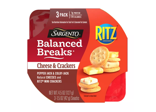 Sargento Balanced Break Pepper Jack ,Colby Jack, & Ritz - 12ct.