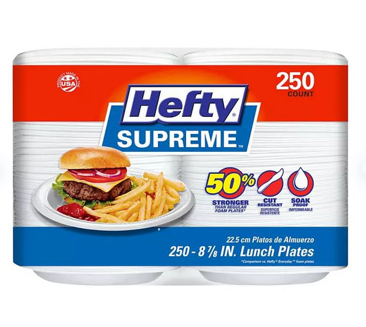 Hefty Supreme Foam Disposable Lunch Plates - 8 7/8" ; 250 ct.