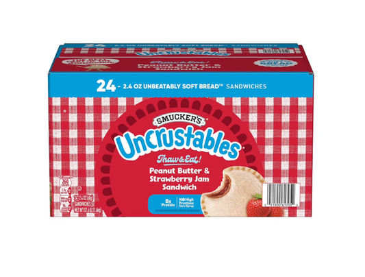 Smucker's Uncrustables Peanut Butter & Strawberry Jelly Sandwiches - 24ct