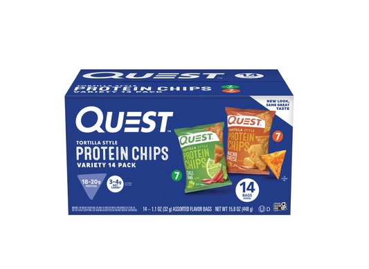 Quest Protein Chip Chili Lime and Nacho Cheese Variety Pack - 14ct.